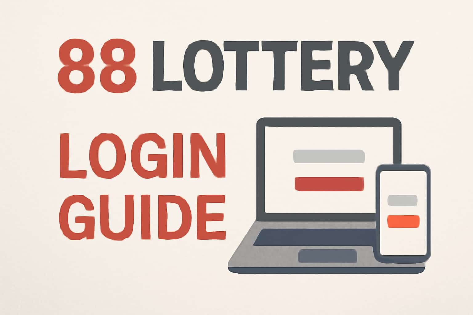 An informational illustration representing the 88 Lottery Login Guide.