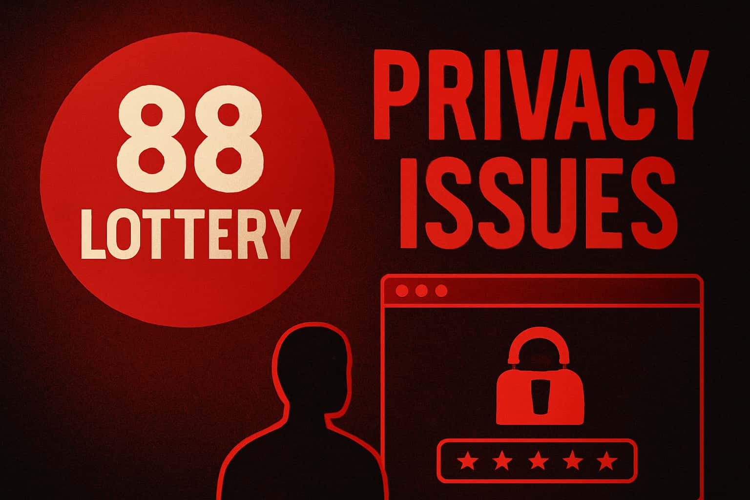 Informational scene showcasing privacy concerns related to 88 Lottery.