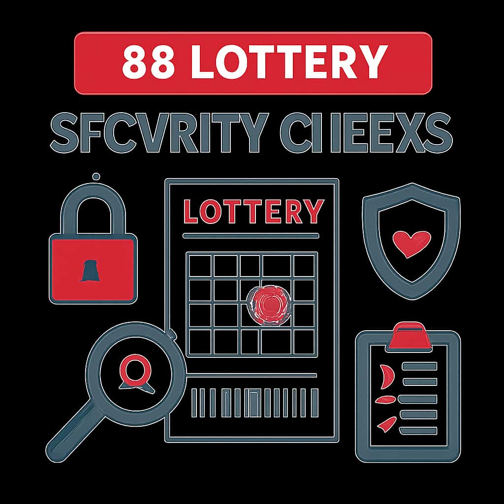 An educational diagram detailing security checks for 88 Lottery accounts.