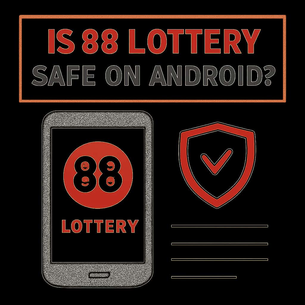 An educational diagram showcasing safety features of the 88 Lottery app.