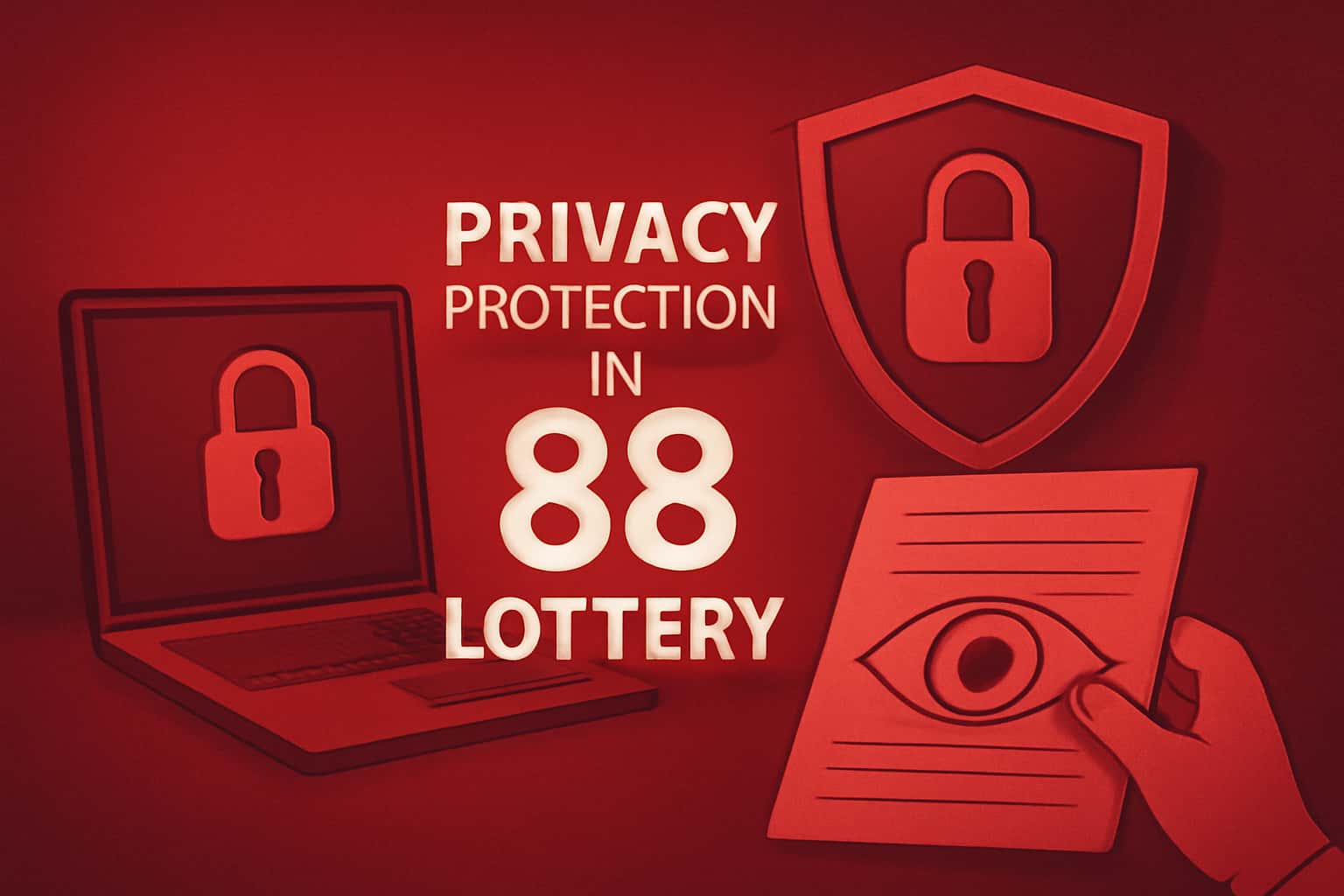An informative scene showcasing privacy protection measures in the 88 Lottery app.