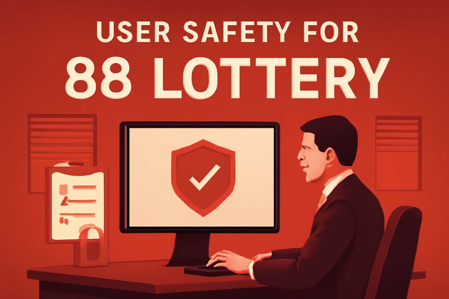 A visually informative scene representing the concept of user safety for 88 Lottery.